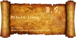 Mikula Ilona névjegykártya
